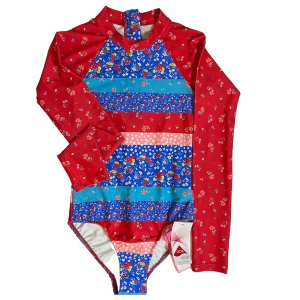 Seafolly Ditsy Floral Long Sleeve‎ Surf Tank Size 10 New